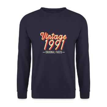 Vintage 1991 - Unisex Pullover - Navy - Vorne - Alina (178cm) & Michal (187cm)