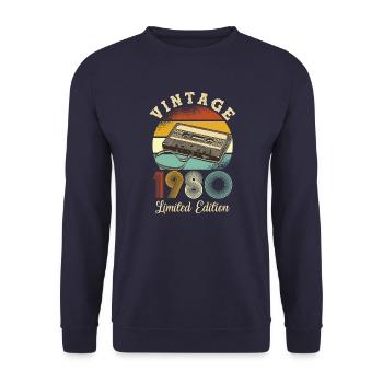 Millésime 1980 - Sweat-shirt Unisexe - marine - Devant - Alina (178cm) & Michal (187cm)