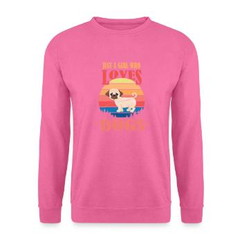 Fille aime les chiens - Sweat-shirt Unisexe - rose - Devant