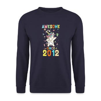 Awesome Since 2012 - Unisex Pullover - Navy - Vorne - Alina (178cm) & Michal (187cm)