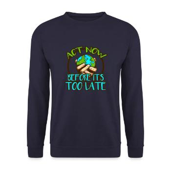 Act Now Climate - Unisex Sweatshirt - navy - Front - Alina (178cm) & Michal (187cm)