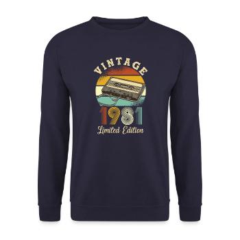 Vintage 1981 - Unisex Pullover - Navy - Vorne - Alina (178cm) & Michal (187cm)