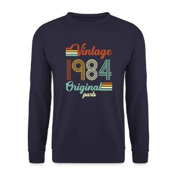 Vintage 1984 original - Sweat-shirt Unisexe - marine - Devant - Alina (178cm) & Michal (187cm)