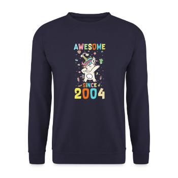 Awesome Since 2004 - Unisex Sweatshirt - navy - Front - Alina (178cm) & Michal (187cm)