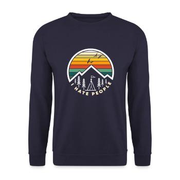 I Hate People - Unisex Pullover - Navy - Vorne - Alina (178cm) & Michal (187cm)