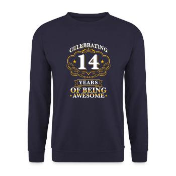 Celebrating 14 Years - Sweat-shirt Unisexe - marine - Devant - Alina (178cm) & Michal (187cm)