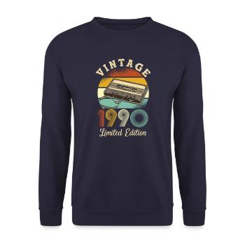 Vintage 1990 - Sweat-shirt Unisexe - marine - Devant - Alina (178cm) & Michal (187cm)