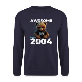 20th Birthday Original 2004 Vintage 2004 Bear Cute - Unisex Sweatshirt - navy - Front - Alina (178cm) & Michal (187cm)