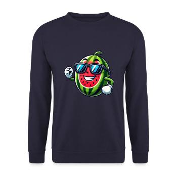 Cool pastèque Lunettes de soleil d’été Fruité - Sweat-shirt Unisexe - marine - Devant - Alina (178cm) & Michal (187cm)