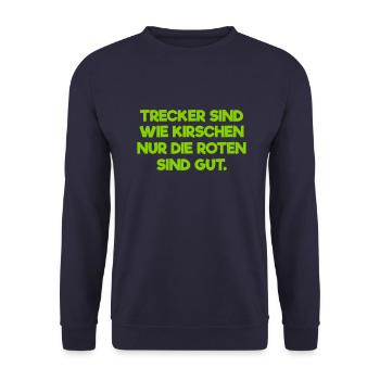 Landwirt Shirt - Lustiges Bauer Bäuerin Geschenk - Unisex Pullover - Navy - Vorne - Alina (178cm) & Michal (187cm)