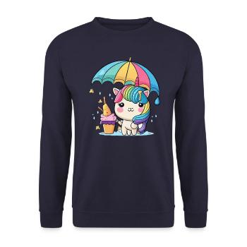 Sort de licorne - Sweat-shirt Unisexe - marine - Devant - Alina (178cm) & Michal (187cm)