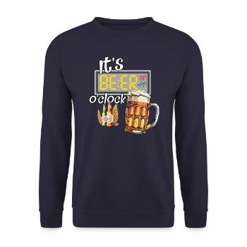 It's beer o'clock - Unisex Sweatshirt - navy - Front - Alina (178cm) & Michal (187cm)