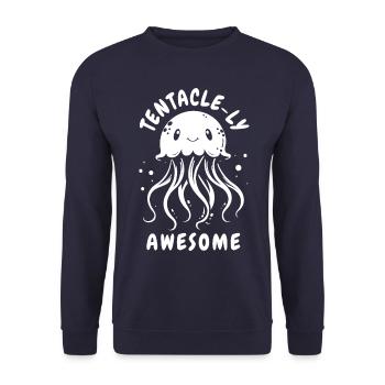 Tenacle-ly Awesome - Méduse avec tentacules - Sweat-shirt Unisexe - marine - Devant - Alina (178cm) & Michal (187cm)