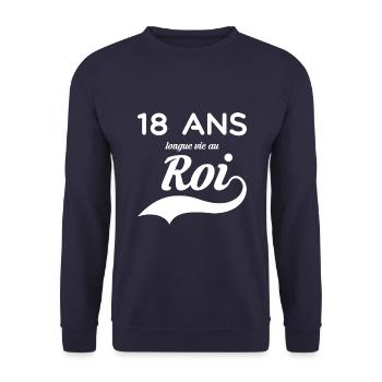 Anniversaire 18 ans - Sweat-shirt Unisexe - marine - Devant - Alina (178cm) & Michal (187cm)