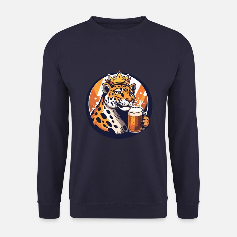 Leopard Bier - Unisex Pullover - Navy