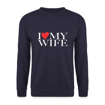 J'aime ma femme - Sweat-shirt Unisexe - marine - Devant - Alina (178cm) & Michal (187cm)