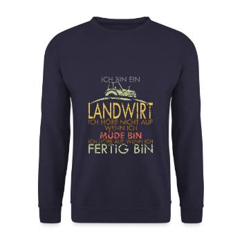 Traktor - Landwirt - Landwirtschaft - Agrar Lustig - Unisex Pullover - Navy - Vorne - Alina (178cm) & Michal (187cm)