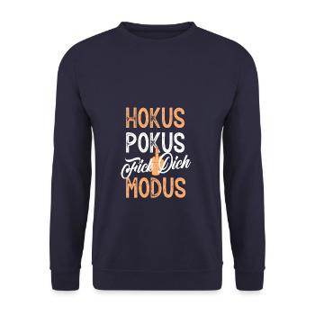 Hokus Pokus Fick Dich Modus - Unisex Pullover - Navy - Vorne - Alina (178cm) & Michal (187cm)