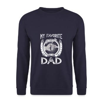My Favorite People Call Me Dad Father's Day - Unisex Sweatshirt - navy - Front - Alina (178cm) & Michal (187cm)