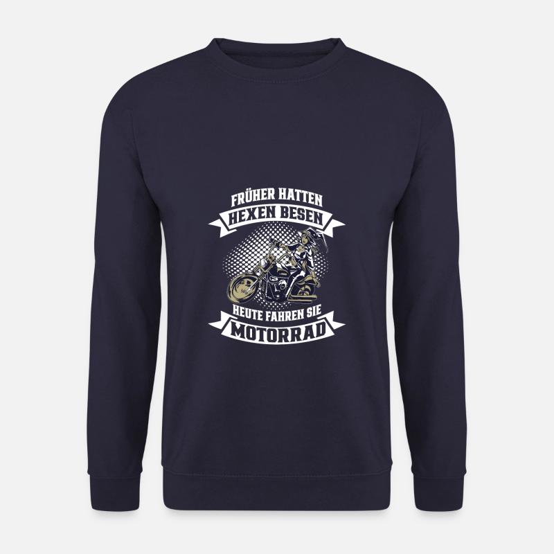 Früher hatten Hexen Besen Motorrad - Unisex Pullover - Navy