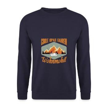 Grandpa Papa Camping Camping Wilderness - Unisex Sweatshirt - navy - Front - Alina (178cm) & Michal (187cm)