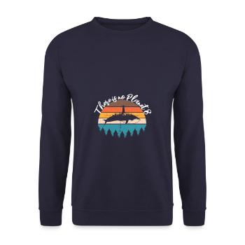 There is No Planet B Environnement Environnement - Sweat-shirt Unisexe - marine - Devant - Alina (178cm) & Michal (187cm)