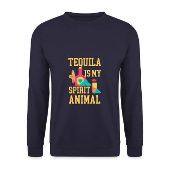 Tequila Spirit Animal Alcohol Lover - Unisex Sweatshirt - navy - Front - Alina (178cm) & Michal (187cm)