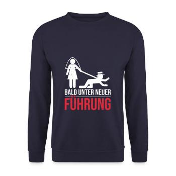 JGA Party Bald unter neuer Führung - Unisex Pullover - Navy - Vorne - Alina (178cm) & Michal (187cm)