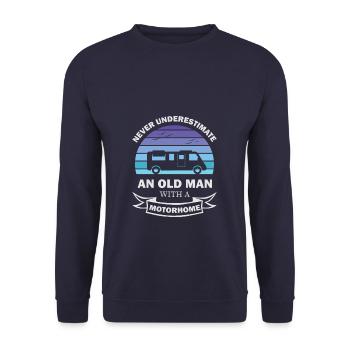 Retired senior motor home - Unisex Sweatshirt - navy - Front - Alina (178cm) & Michal (187cm)