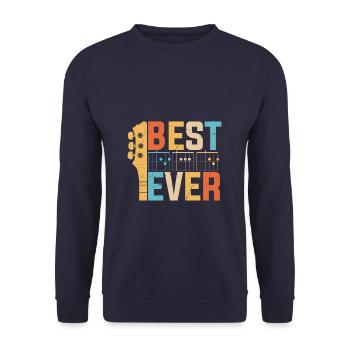 Bester Papa Ever Gitarre Chords Musikalisch - Unisex Pullover - Navy - Vorne - Alina (178cm) & Michal (187cm)