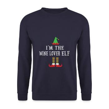 Je suis l'amateur de vin Elf Famiy Matching Xmas Pj - Sweat-shirt Unisexe - marine - Devant - Alina (178cm) & Michal (187cm)