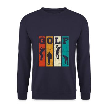 Golf Player Rétro Vintage - Sweat-shirt Unisexe - marine - Devant - Alina (178cm) & Michal (187cm)