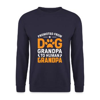 Promoted from dog grandpa to human grandpa - Sweat-shirt Unisexe - marine - Devant - Alina (178cm) & Michal (187cm)