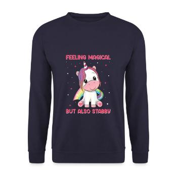 unicorn - Unisex Pullover - Navy - Vorne - Alina (178cm) & Michal (187cm)