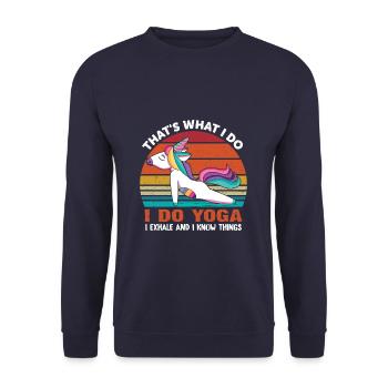 unicorn - Unisex Pullover - Navy - Vorne - Alina (178cm) & Michal (187cm)