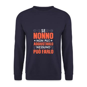 Se Nonno Non può aggiustarlo Nessuno può Farlo - Unisex Pullover - Navy - Vorne - Alina (178cm) & Michal (187cm)