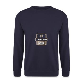 Captain Papa Father's Day - Unisex Pullover - Navy - Vorne - Alina (178cm) & Michal (187cm)