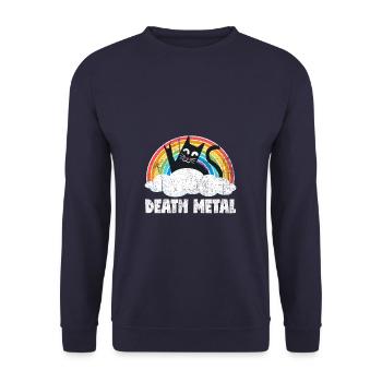 Cat Rainbow Death Metal Sweet - Unisex Sweatshirt - navy - Front - Alina (178cm) & Michal (187cm)