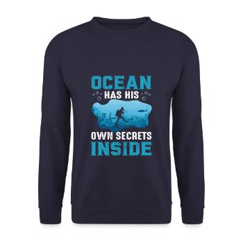 Ocean a ses propres secrets de plongée - Sweat-shirt Unisexe - marine - Devant - Alina (178cm) & Michal (187cm)