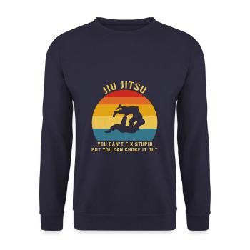 Jiu Jitsu vous ne pouvez pas réparer Stupide mais vous pouvez vous étouffer - Sweat-shirt Unisexe - marine - Devant - Alina (178cm) & Michal (187cm)