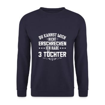 Du kannst mich nicht erschrecken ich habe 3 - Unisex Pullover - Navy - Vorne - Alina (178cm) & Michal (187cm)