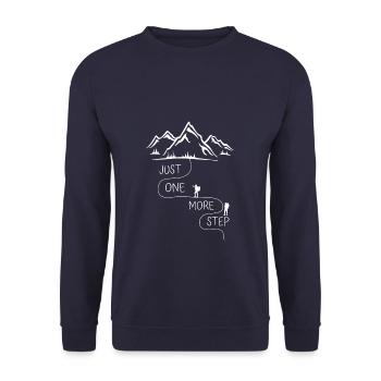 Just one more Step Hiking Outdoor Lover - Unisex Pullover - Navy - Vorne - Alina (178cm) & Michal (187cm)