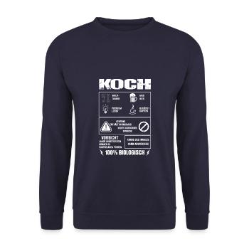 KOCH Spruch Beruf Sarkasmus Lustig Humor - Unisex Pullover - Navy - Vorne - Alina (178cm) & Michal (187cm)