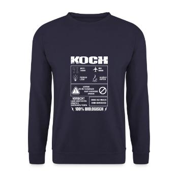KOCH Spruch Beruf Sarkasmus Lustig Humor - Unisex Pullover - Navy - Vorne - Alina (178cm) & Michal (187cm)