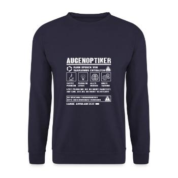 AUGENOPTIKER Spruch Beruf Sarkasmus Lustig Humor - Unisex Pullover - Navy - Vorne - Alina (178cm) & Michal (187cm)