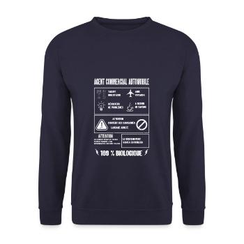 AGENT AUTOMOBILE Saynète Profession Sarcasme - Unisex Pullover - Navy - Vorne - Alina (178cm) & Michal (187cm)