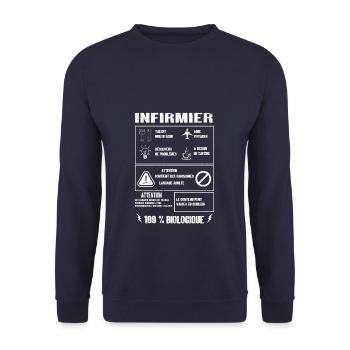 INFIRMIER Saynète Profession Sarcasme Drôle Humour - Unisex Pullover - Navy - Vorne - Alina (178cm) & Michal (187cm)