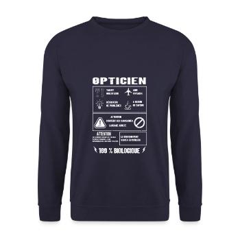 OPTICIEN Saynète Profession Sarcasme Drôle Humour - Unisex Pullover - Navy - Vorne - Alina (178cm) & Michal (187cm)