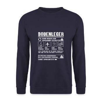 BODENLEGER Spruch Beruf Sarkasmus Lustig Humor - Unisex Pullover - Navy - Vorne - Alina (178cm) & Michal (187cm)