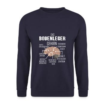 BODENLEGER Spruch Beruf Sarkasmus Lustig Humor - Unisex Pullover - Navy - Vorne - Alina (178cm) & Michal (187cm)